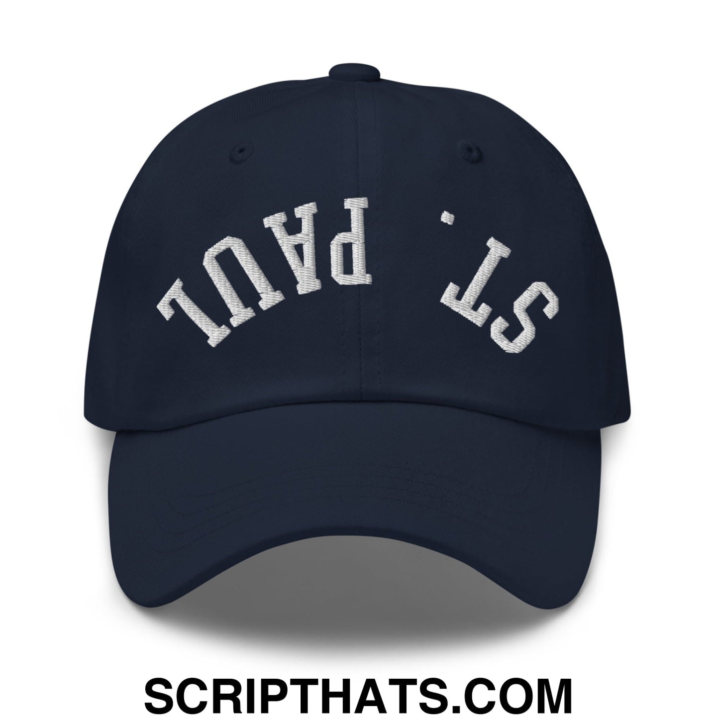Upside Down St. Paul Embroidered Unstructured Dad Hat Navy