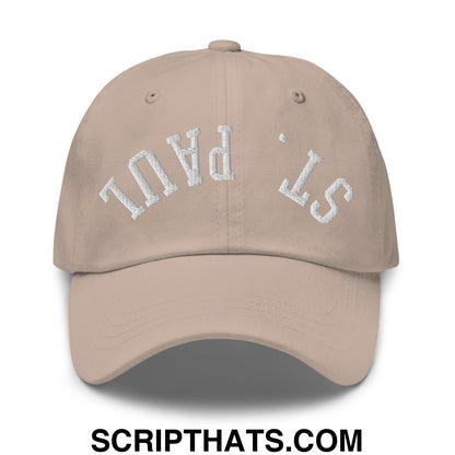 Upside Down St. Paul Embroidered Unstructured Dad Hat Stone