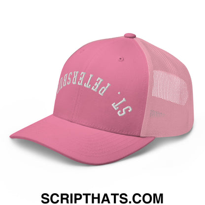 Upside Down St. Petersburg Embroidered Mesh Trucker Hat Pink