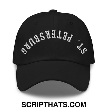 Upside Down St. Petersburg Embroidered Unstructured Dad Hat Black