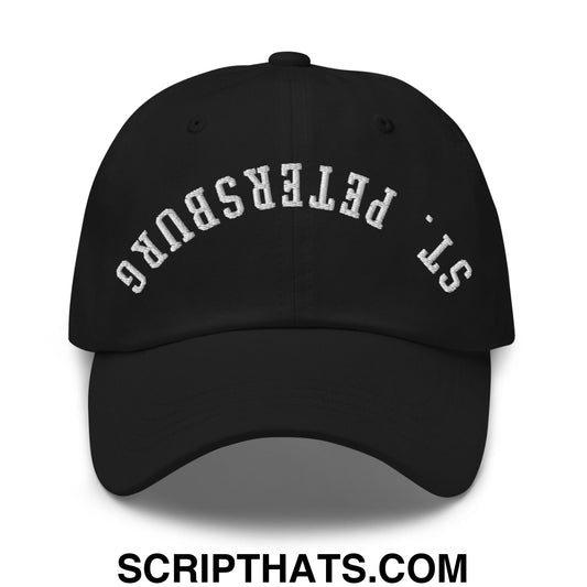 Upside Down St. Petersburg Embroidered Unstructured Dad Hat Black