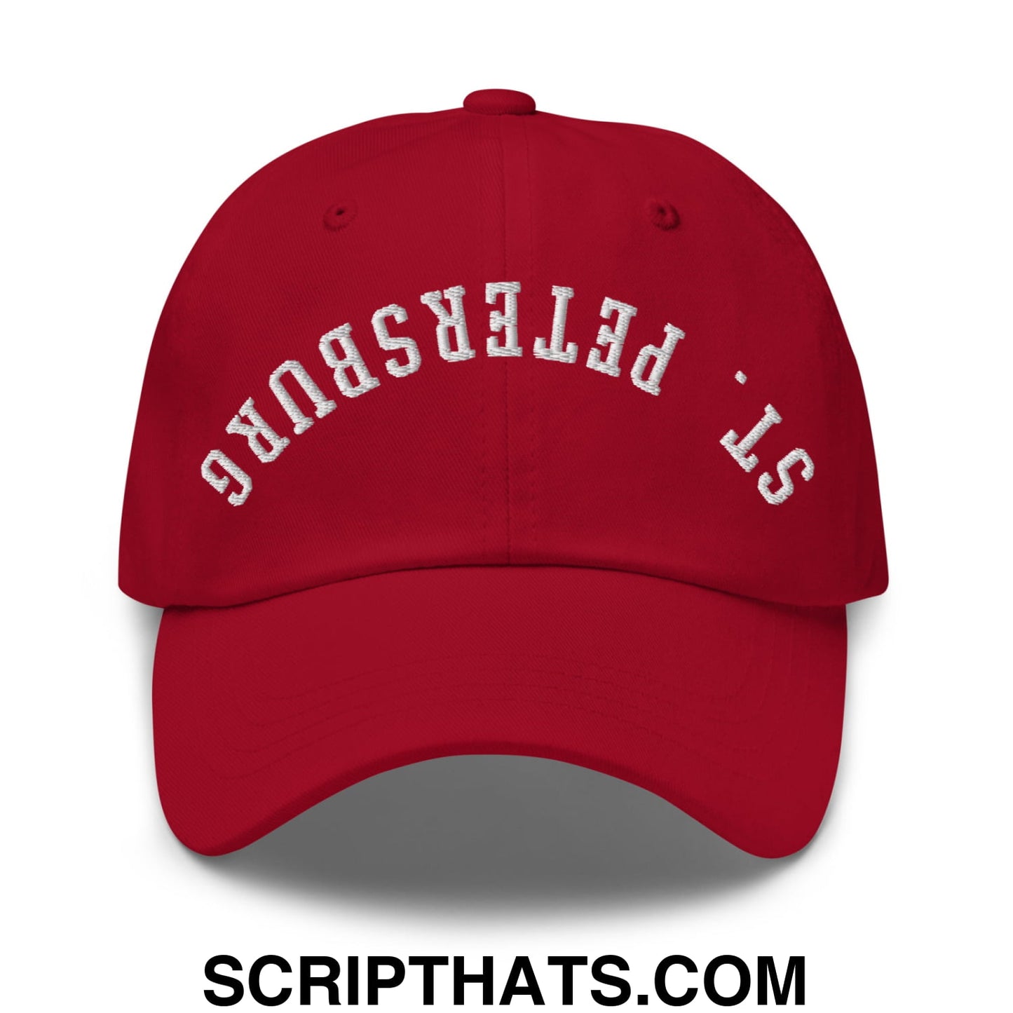 Upside Down St. Petersburg Embroidered Unstructured Dad Hat Cranberry