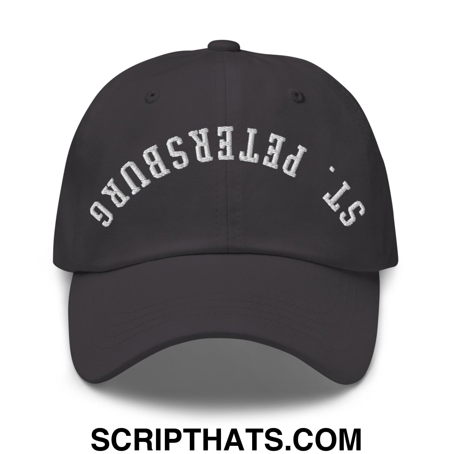 Upside Down St. Petersburg Embroidered Unstructured Dad Hat Dark Grey