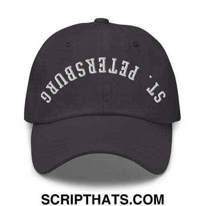 Upside Down St. Petersburg Embroidered Unstructured Dad Hat Dark Grey