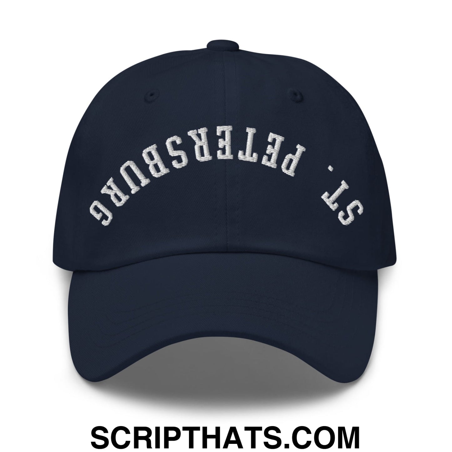 Upside Down St. Petersburg Embroidered Unstructured Dad Hat Navy