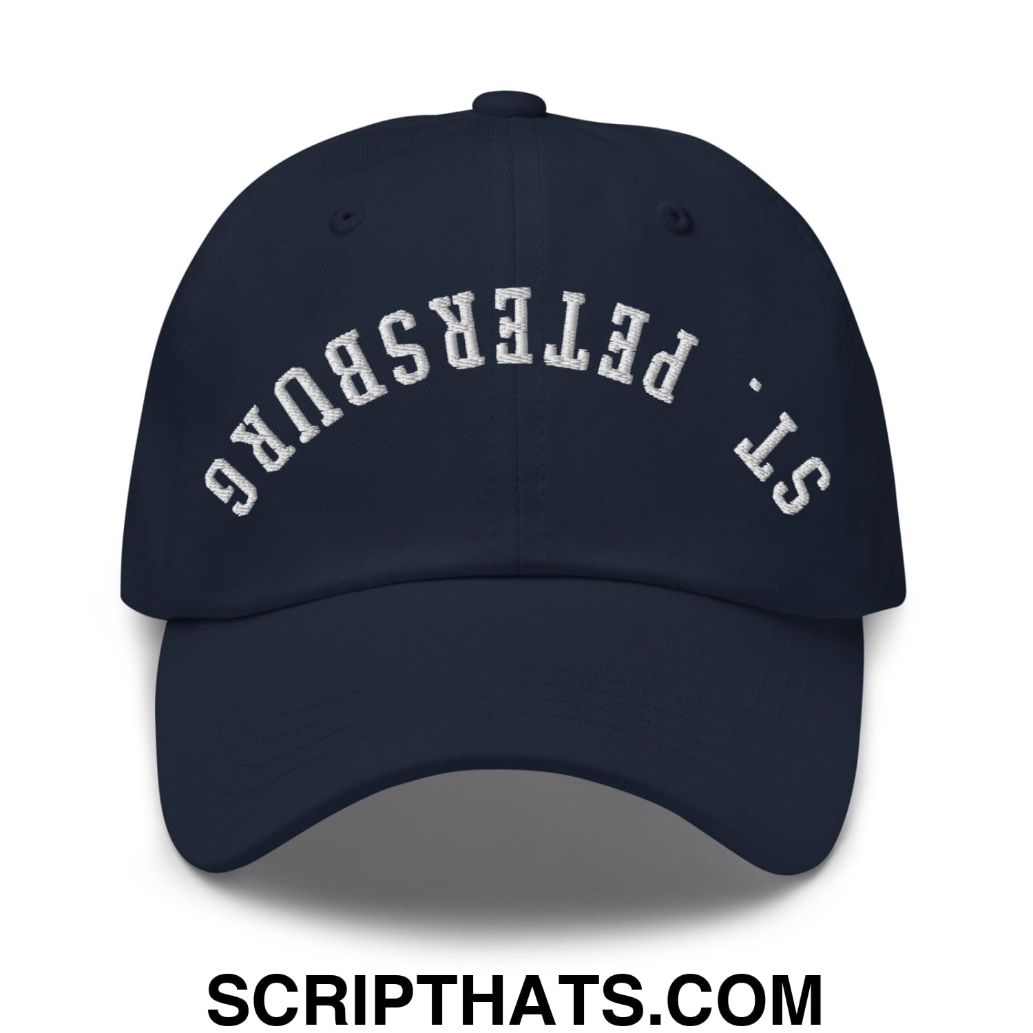 Upside Down St. Petersburg Embroidered Unstructured Dad Hat Navy