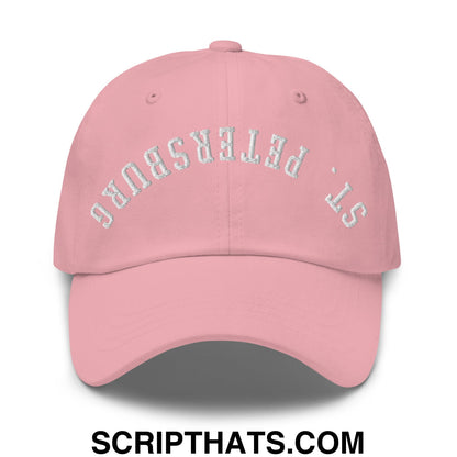 Upside Down St. Petersburg Embroidered Unstructured Dad Hat Pink