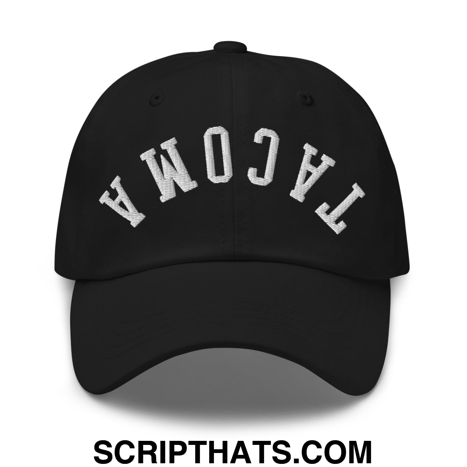 Upside Down Tacoma Embroidered Unstructured Dad Hat Light Blue