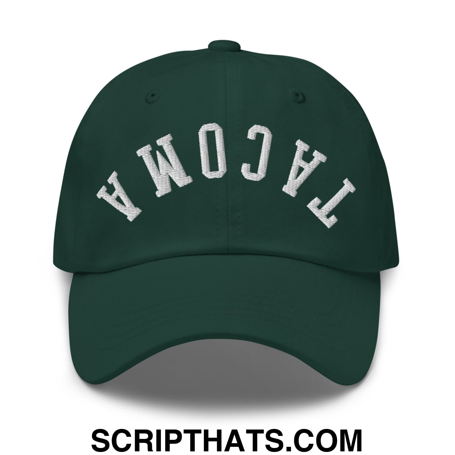 Upside Down Tacoma Embroidered Unstructured Dad Hat Spruce