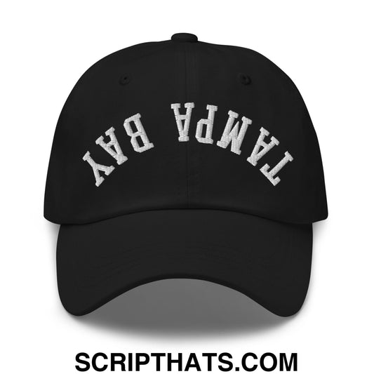 Upside Down Tampa Bay Embroidered Unstructured Dad Hat Black