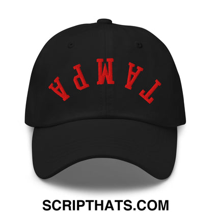 Upside Down Tampa Football Embroidered Unstructured Dad Hat Black