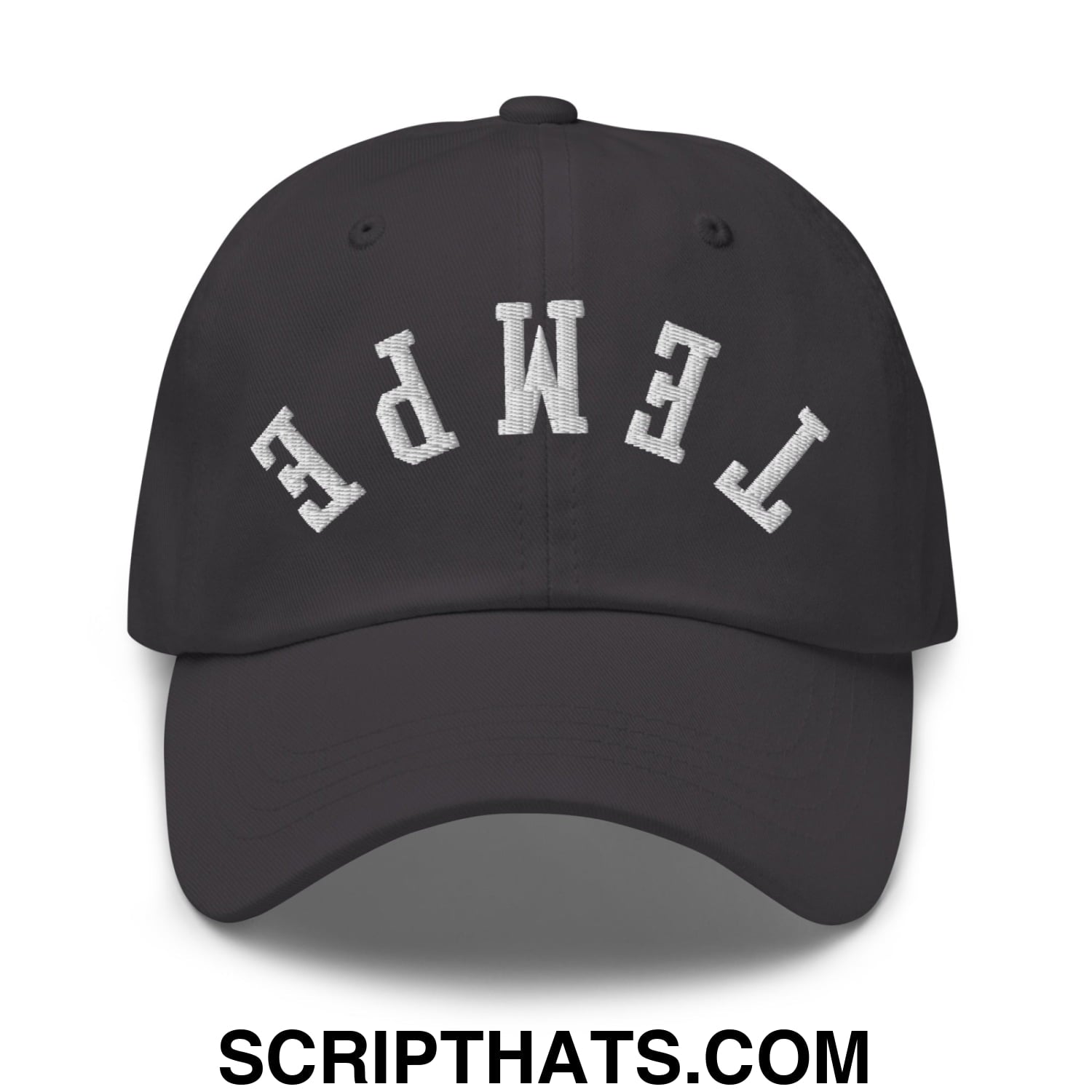 Upside Down Tempe Embroidered Unstructured Dad Hat Dark Grey