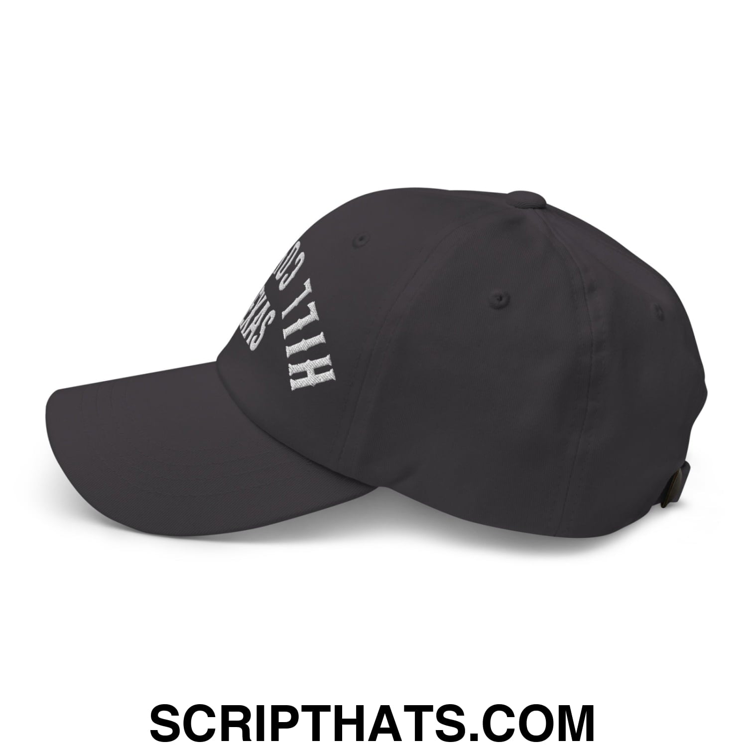 Upside Down Texas Hill Country Embroidered Unstructured Dad Hat Dark Grey