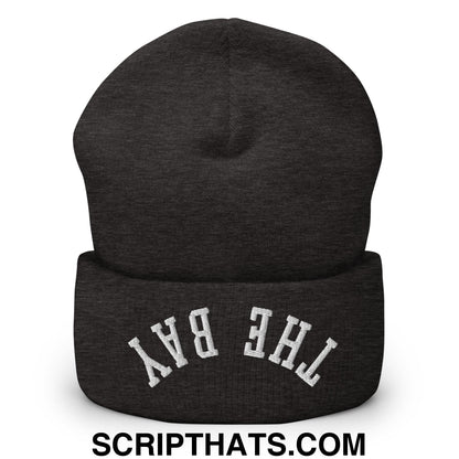 Upside Down The Bay Embroidered Knit Cuffed Beanie Dark Grey