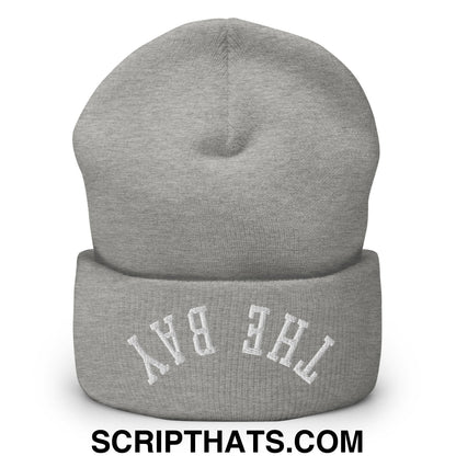 Upside Down The Bay Embroidered Knit Cuffed Beanie Heather Grey