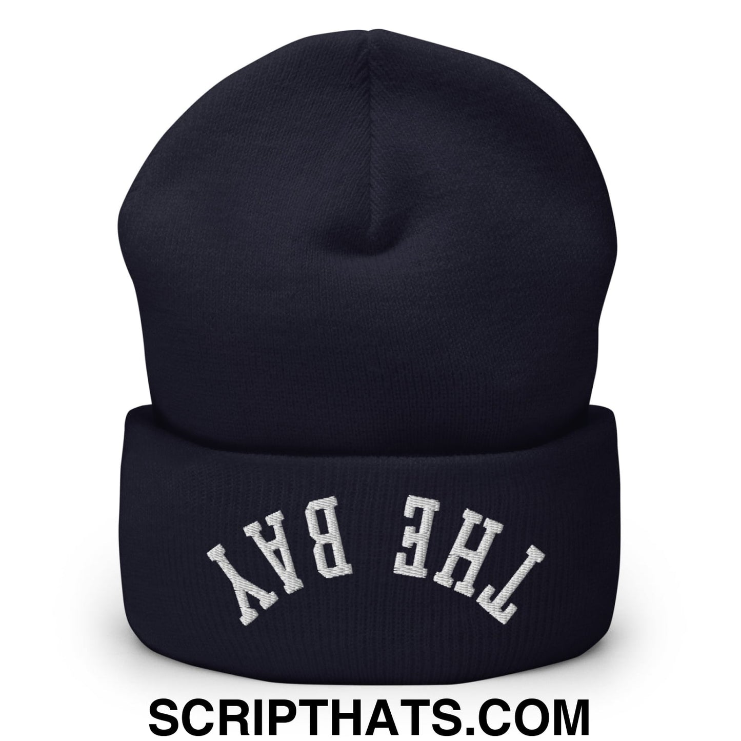 Upside Down The Bay Embroidered Knit Cuffed Beanie Navy