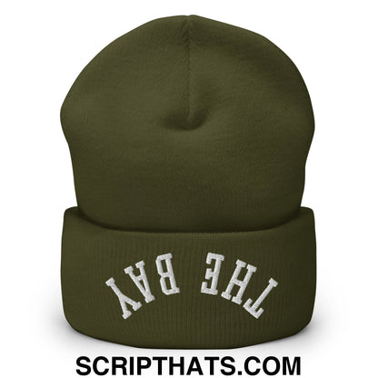 Upside Down The Bay Embroidered Knit Cuffed Beanie Olive