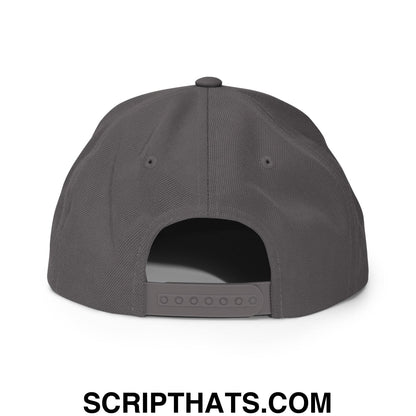 Upside Down Tigers Embroidered Flat Bill Brim Snapback Hat Dark Grey