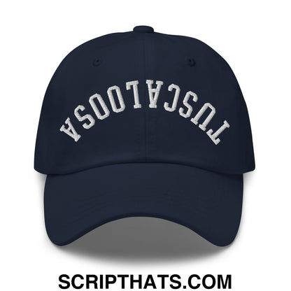 Upside Down Tuscaloosa Embroidered Unstructured Dad Hat Navy