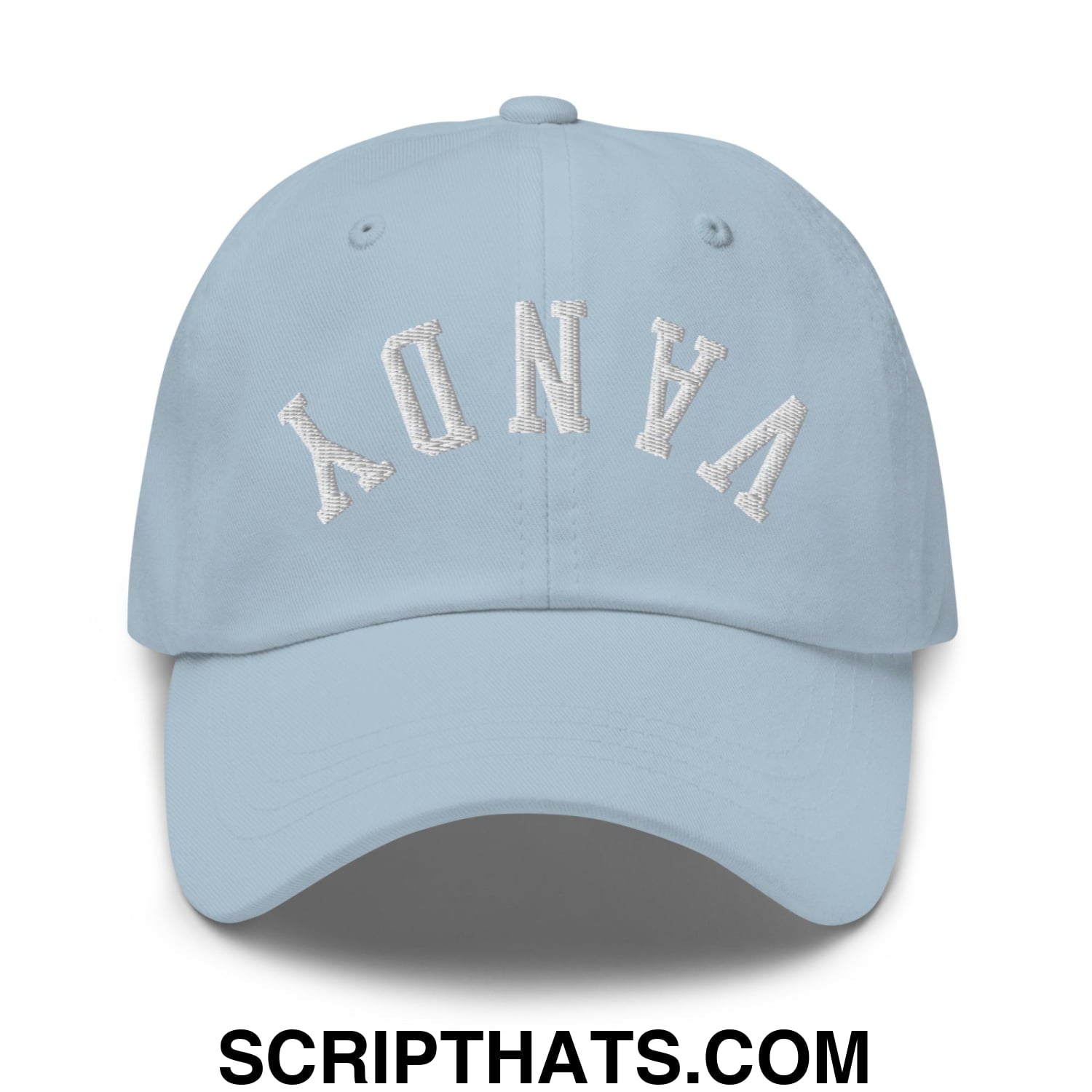 Upside Down Vandy Embroidered Unstructured Dad Hat Light Blue