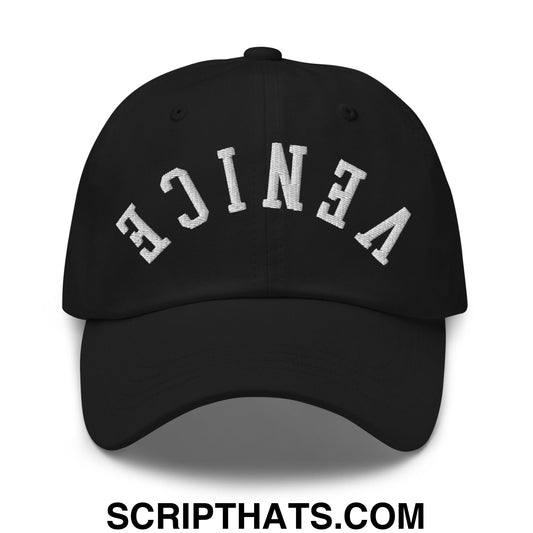 Upside Down Venice Embroidered Unstructured Dad Hat Black