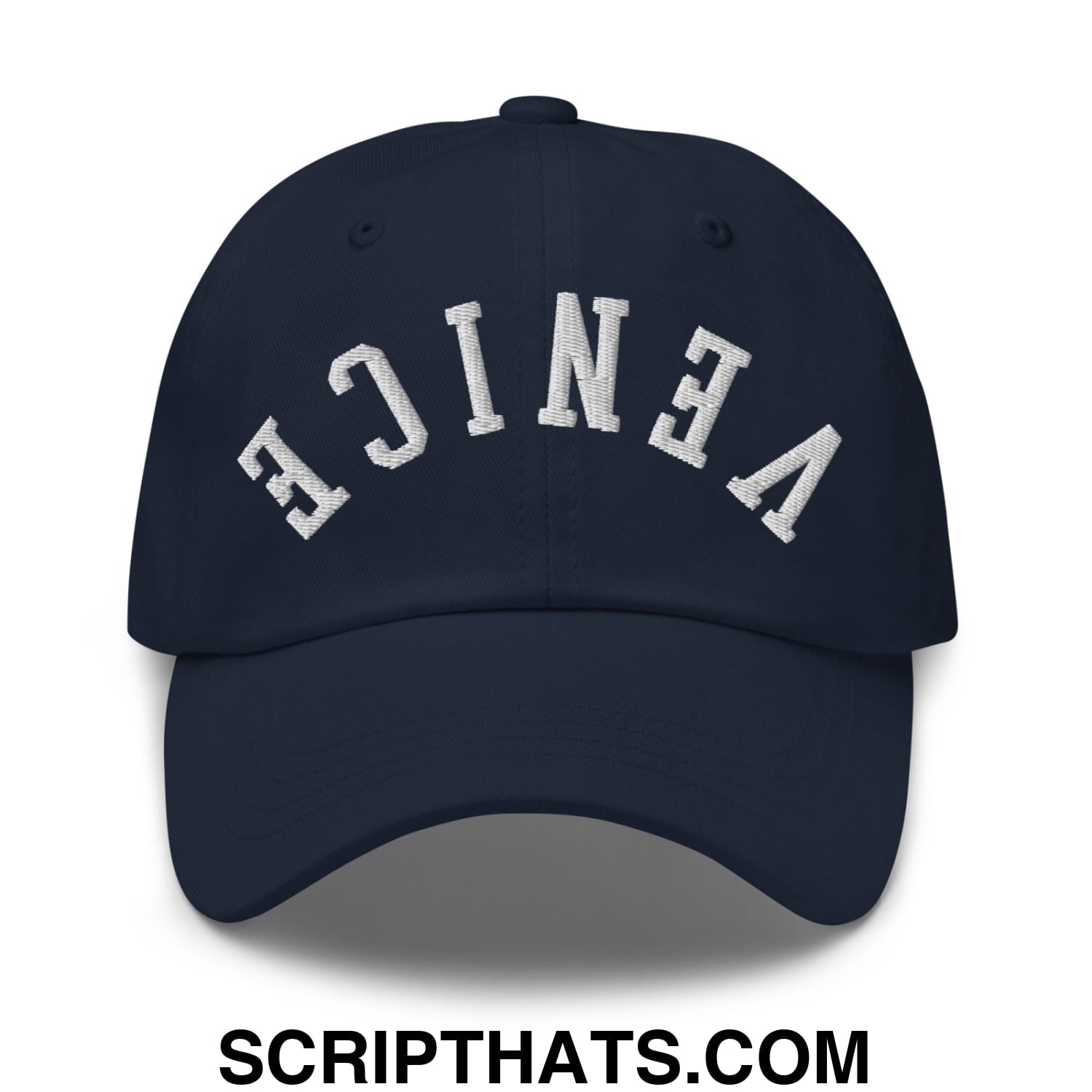Upside Down Venice Embroidered Unstructured Dad Hat Navy