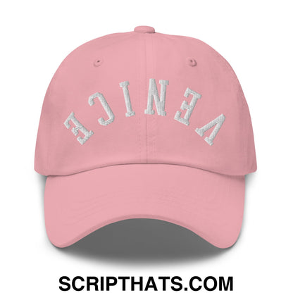 Upside Down Venice Embroidered Unstructured Dad Hat Pink
