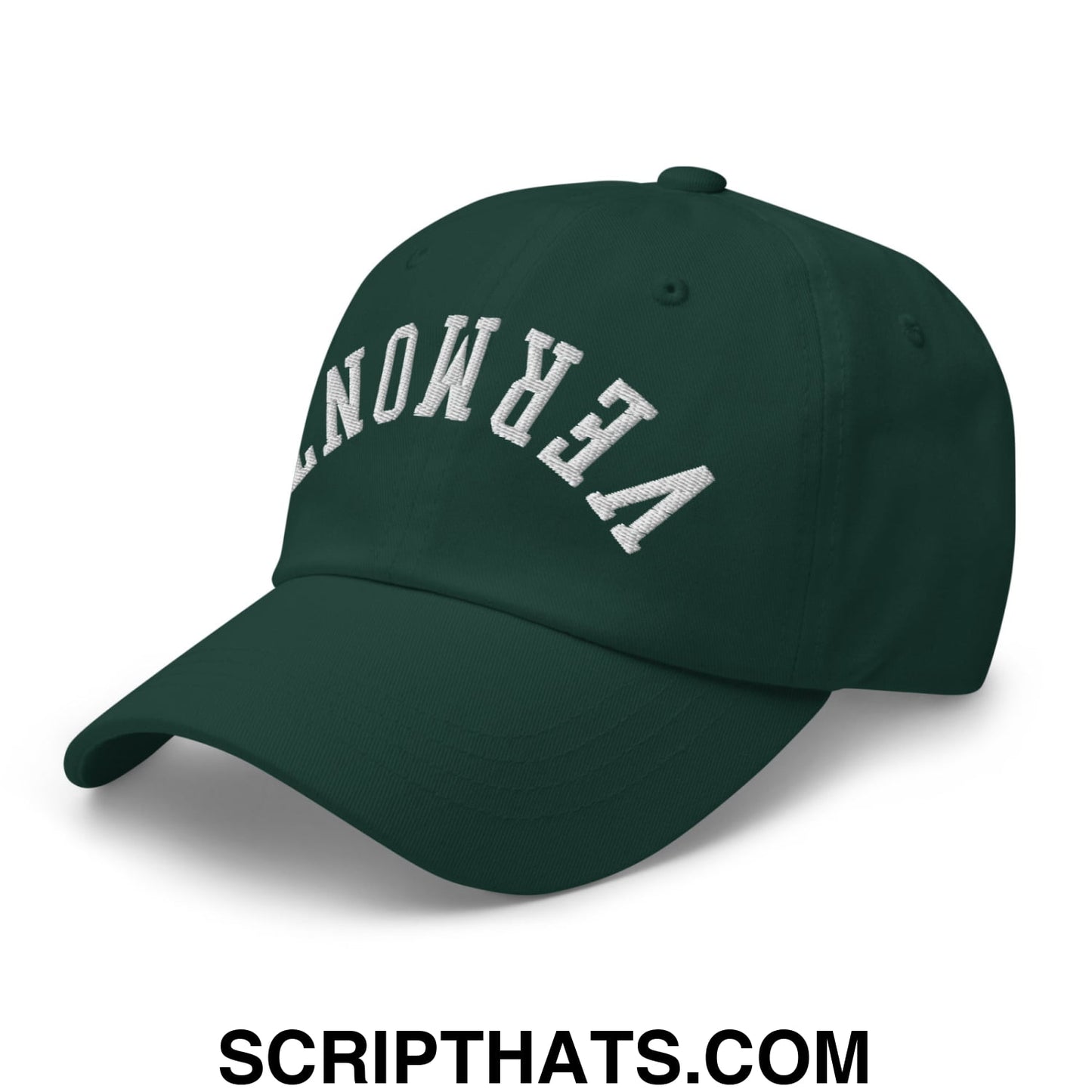 Upside Down Vermont Embroidered Unstructured Dad Hat Spruce