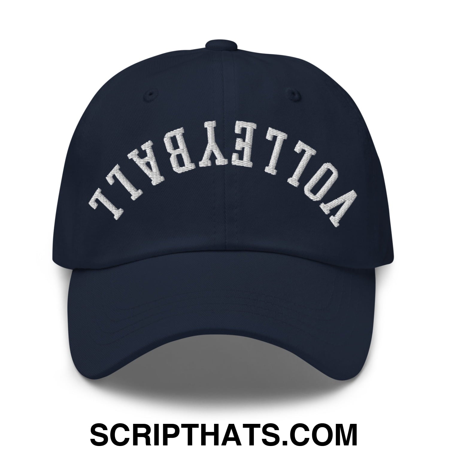 Upside Down Volleyball Embroidered Unstructured Dad Hat Navy