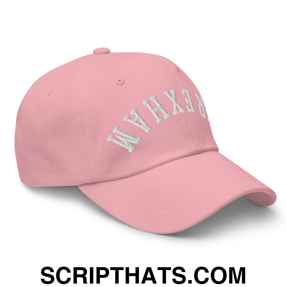 Upside Down Wrexham Embroidered Unstructured Dad Hat Pink