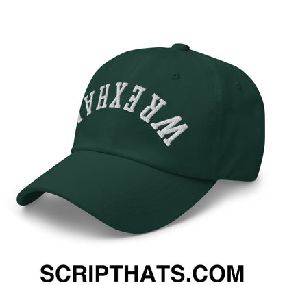 Upside Down Wrexham Embroidered Unstructured Dad Hat Spruce