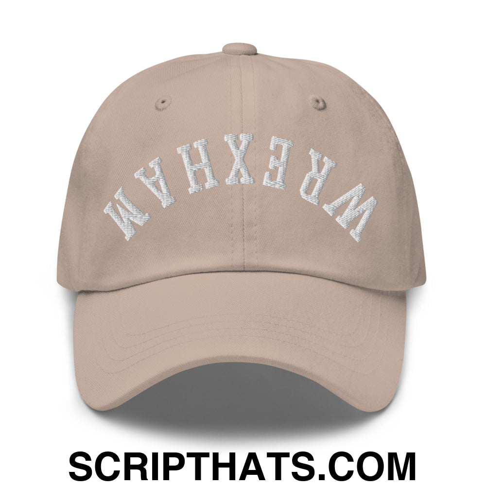 Upside Down Wrexham Embroidered Unstructured Dad Hat Stone