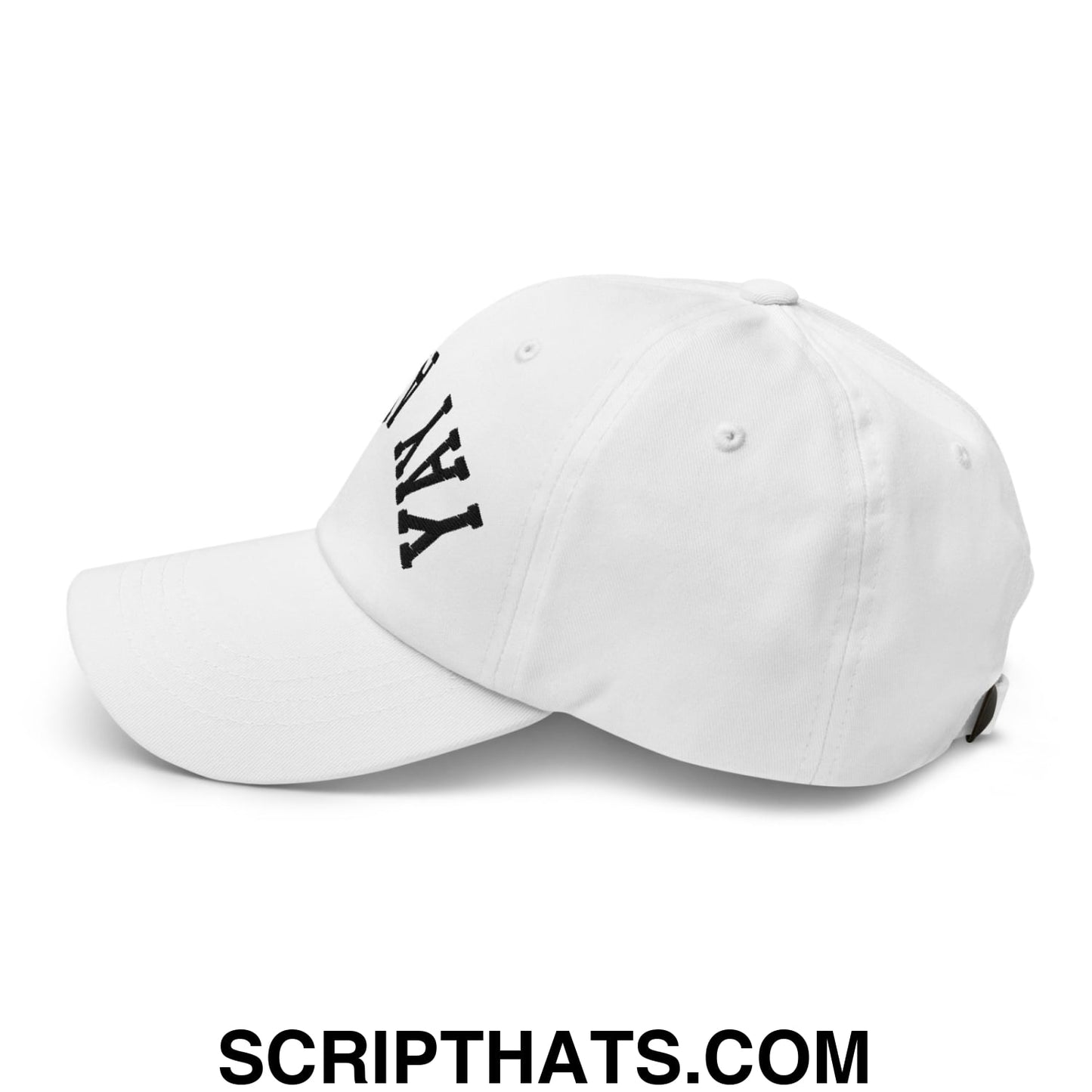 Upside Down Yay Area Embroidered Unstructured Dad Hat White