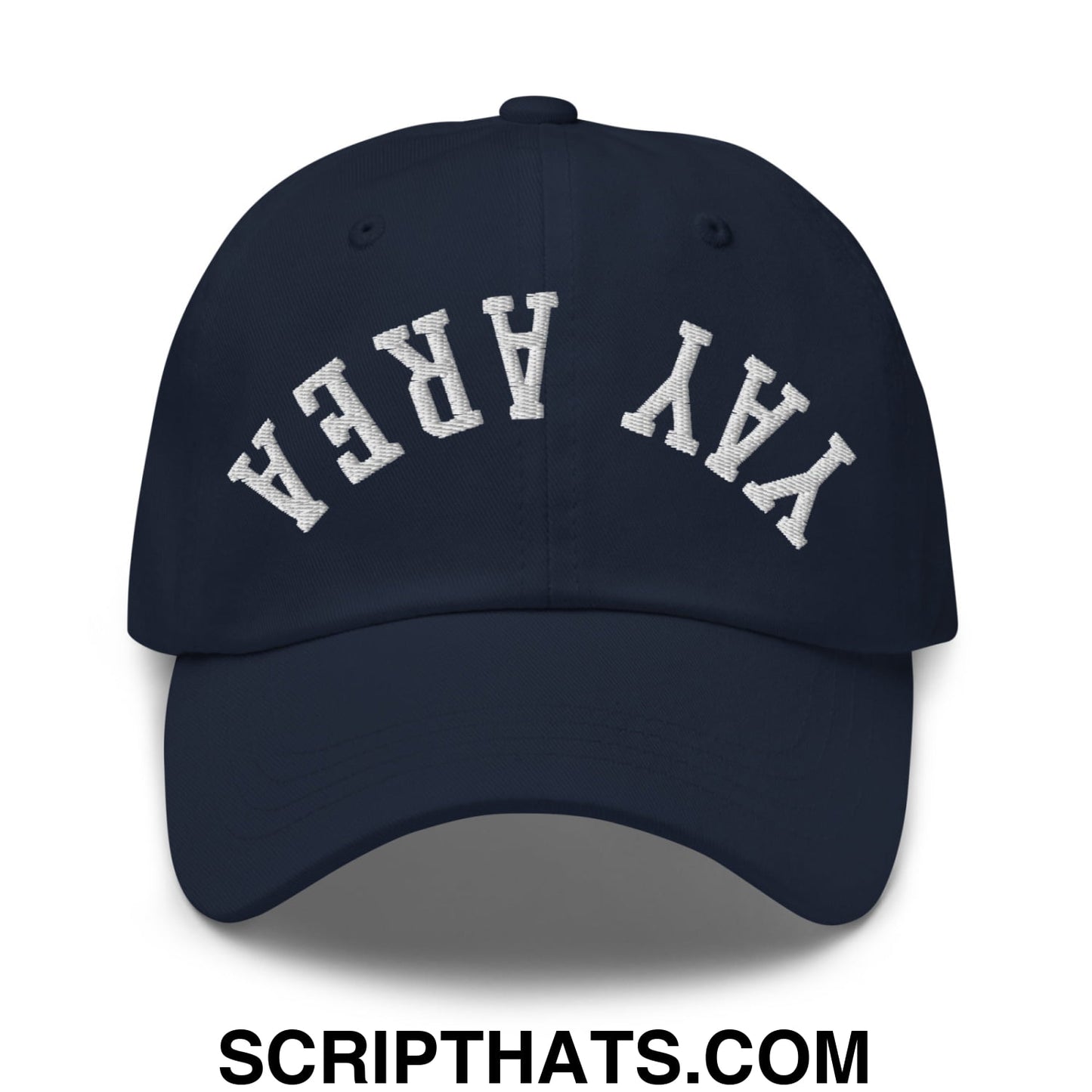 Upside Down Yay Area Embroidered Unstructured Dad Hat Navy