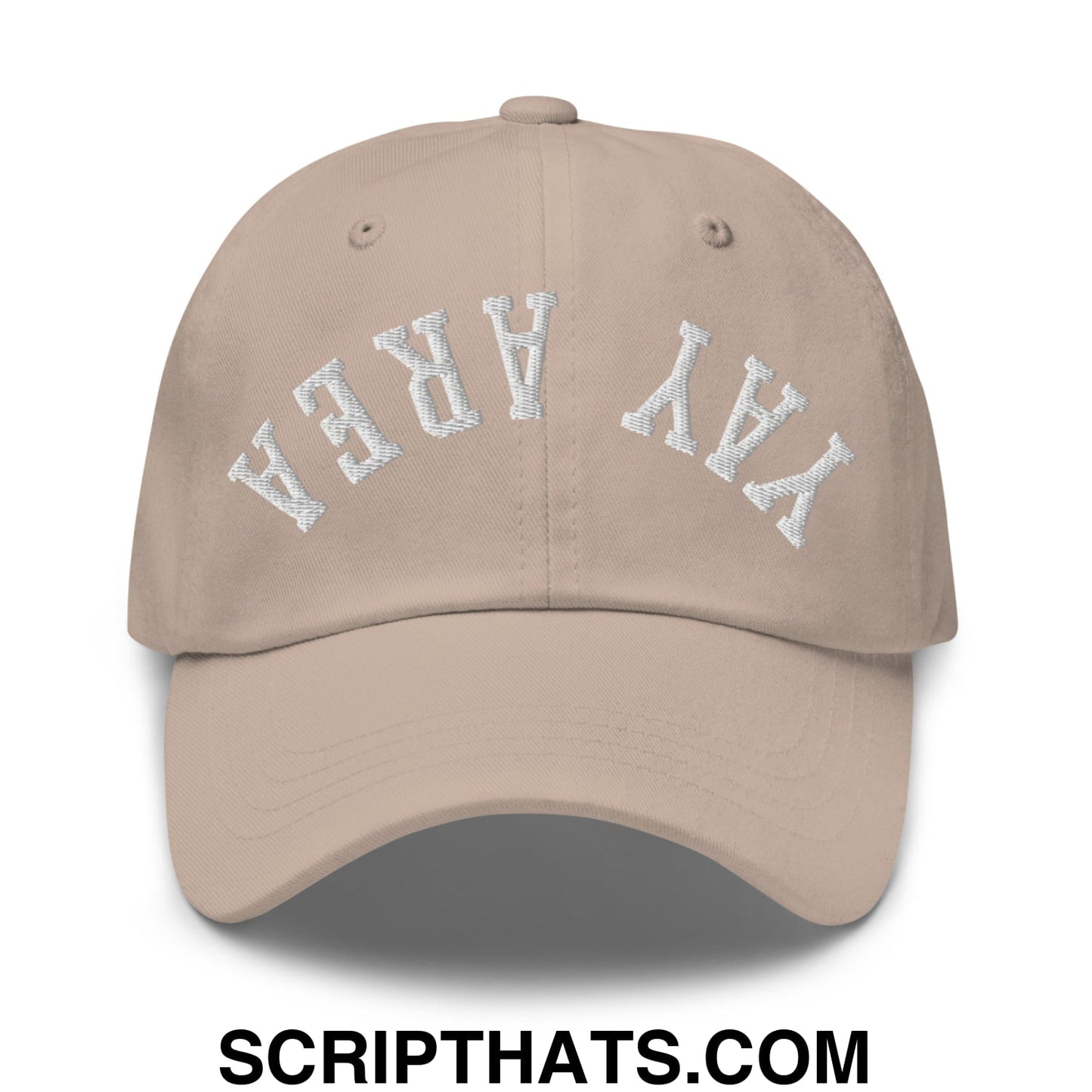 Upside Down Yay Area Embroidered Unstructured Dad Hat Stone