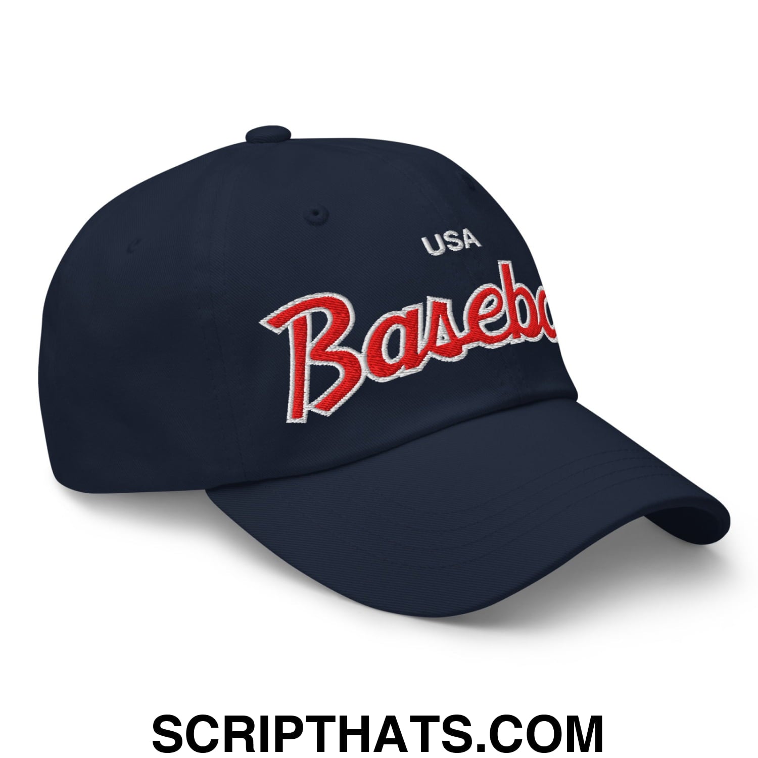 USA Baseball Olympics WBC Vintage Sports Script Embroidered Unstructured Dad Hat Default Title