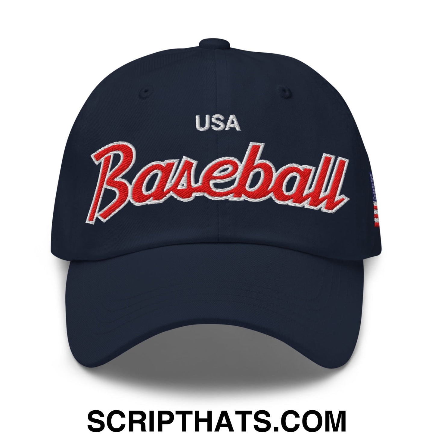 USA Baseball Olympics WBC Vintage Sports Script Embroidered Unstructured Dad Hat Default Title
