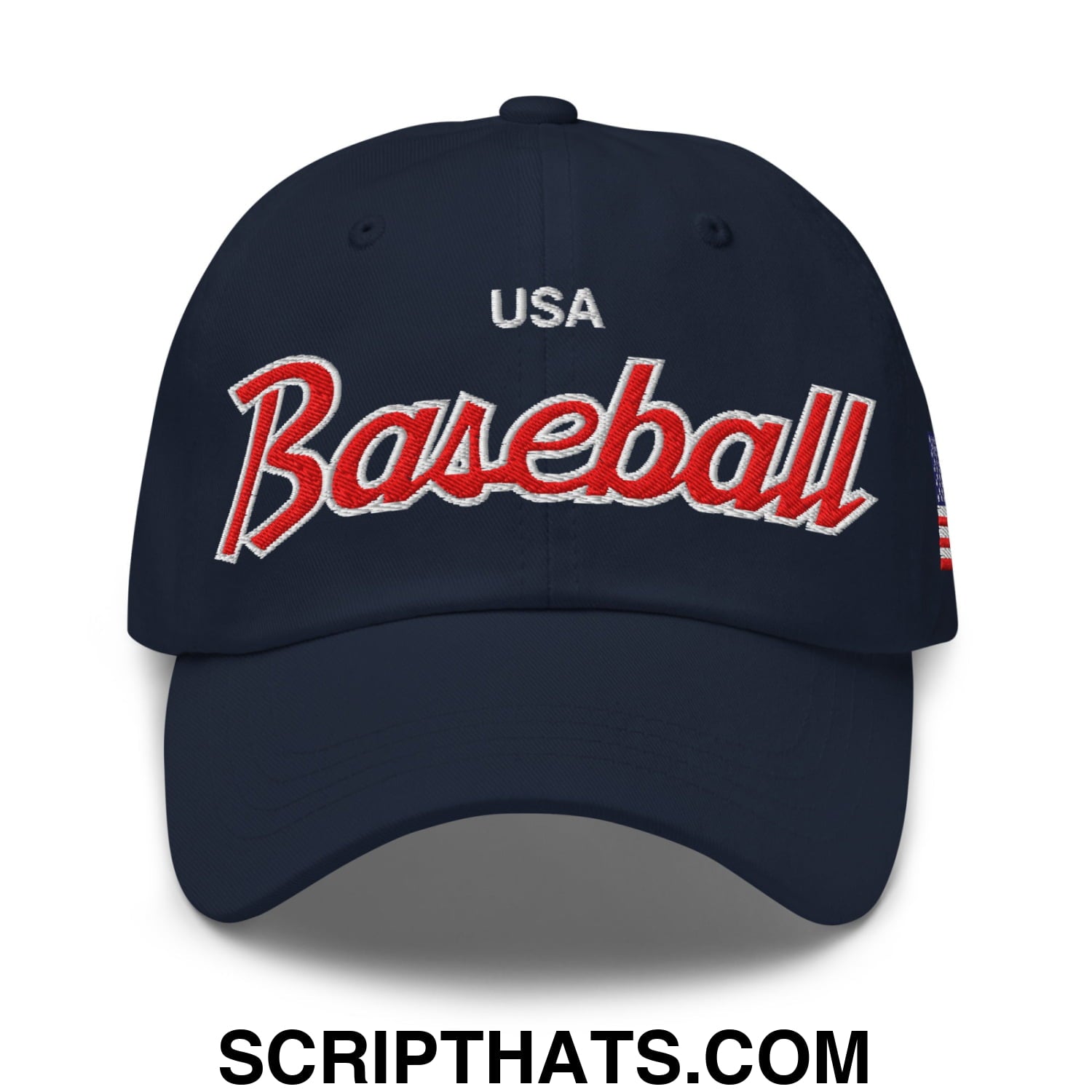 USA Baseball Olympics WBC Vintage Sports Script Embroidered Unstructured Dad Hat Default Title