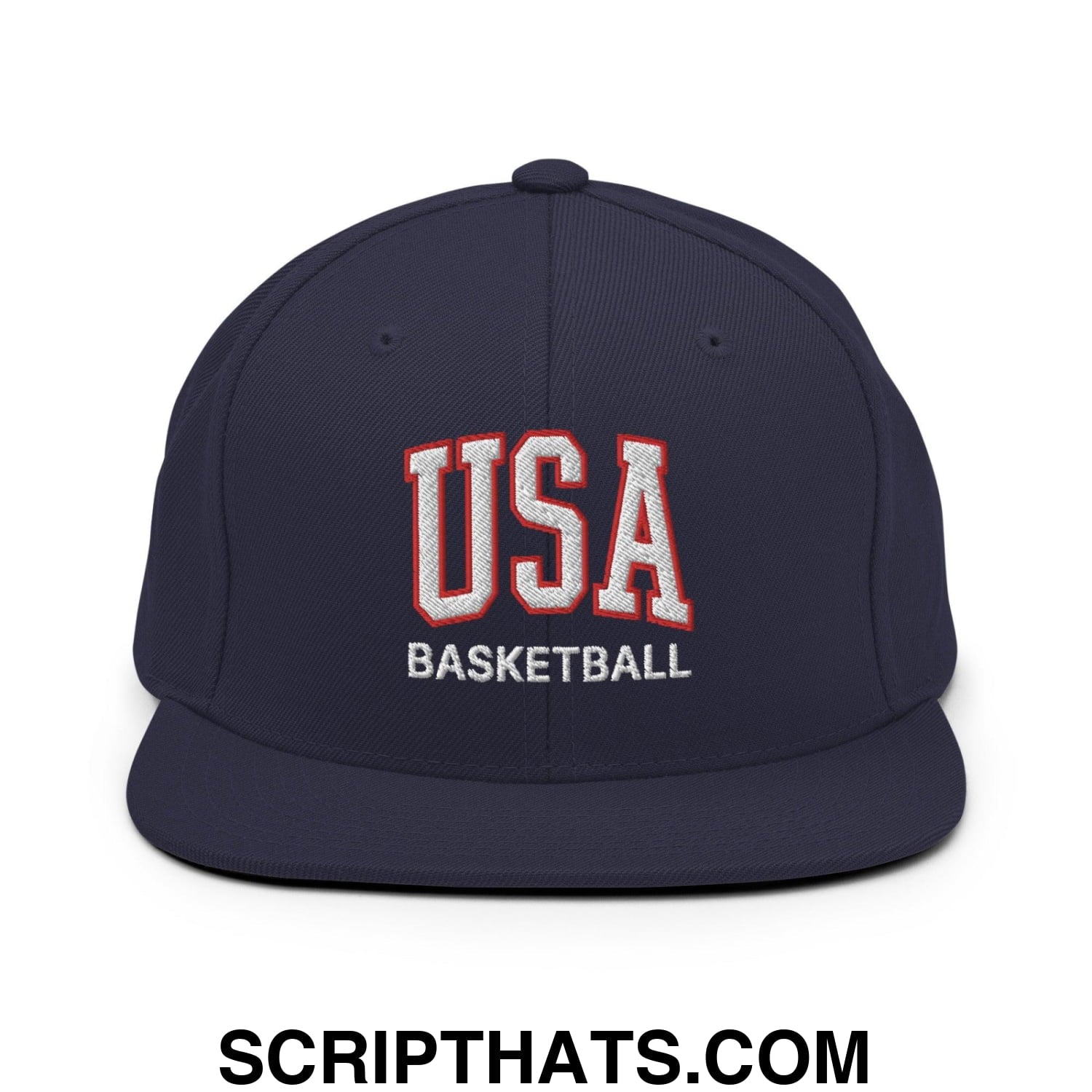 USA Basketball Letterman Varsity Block Snapback Hat Navy