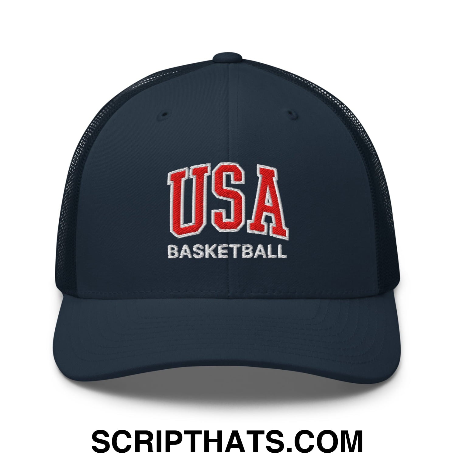 USA Basketball Olympics Embroidered Mesh Trucker Hat Navy