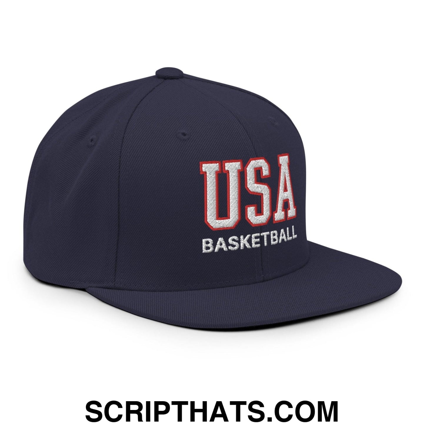 USA Basketball Varsity Letterman Block Snapback Hat Navy