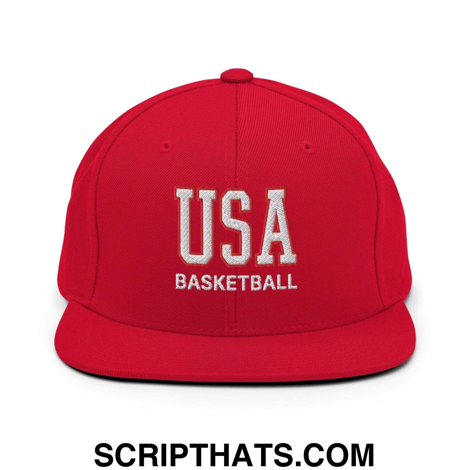 USA Basketball Varsity Letterman Block Snapback Hat Red
