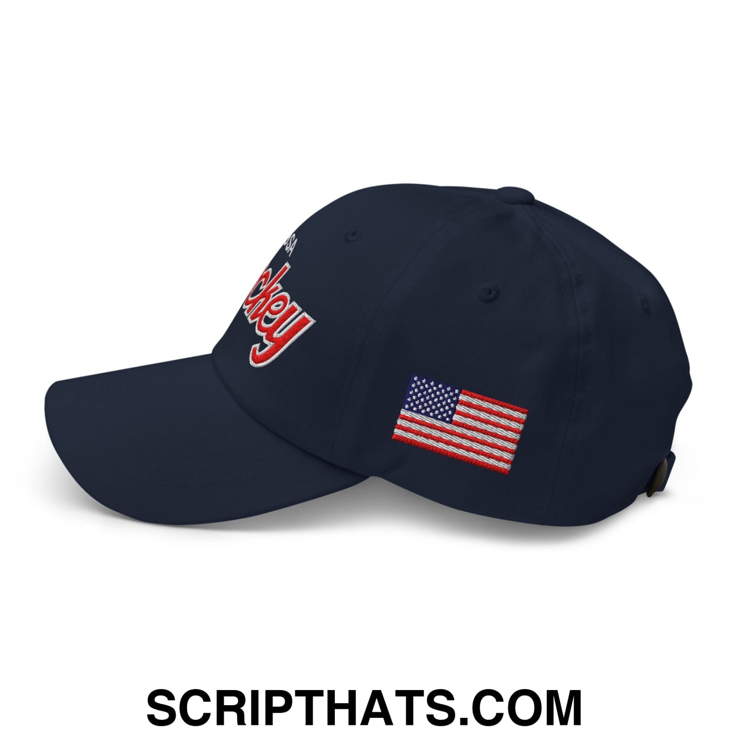 USA Hockey Olympics Vintage Sports Script Embroidered Unstructured Dad Hat Default Title