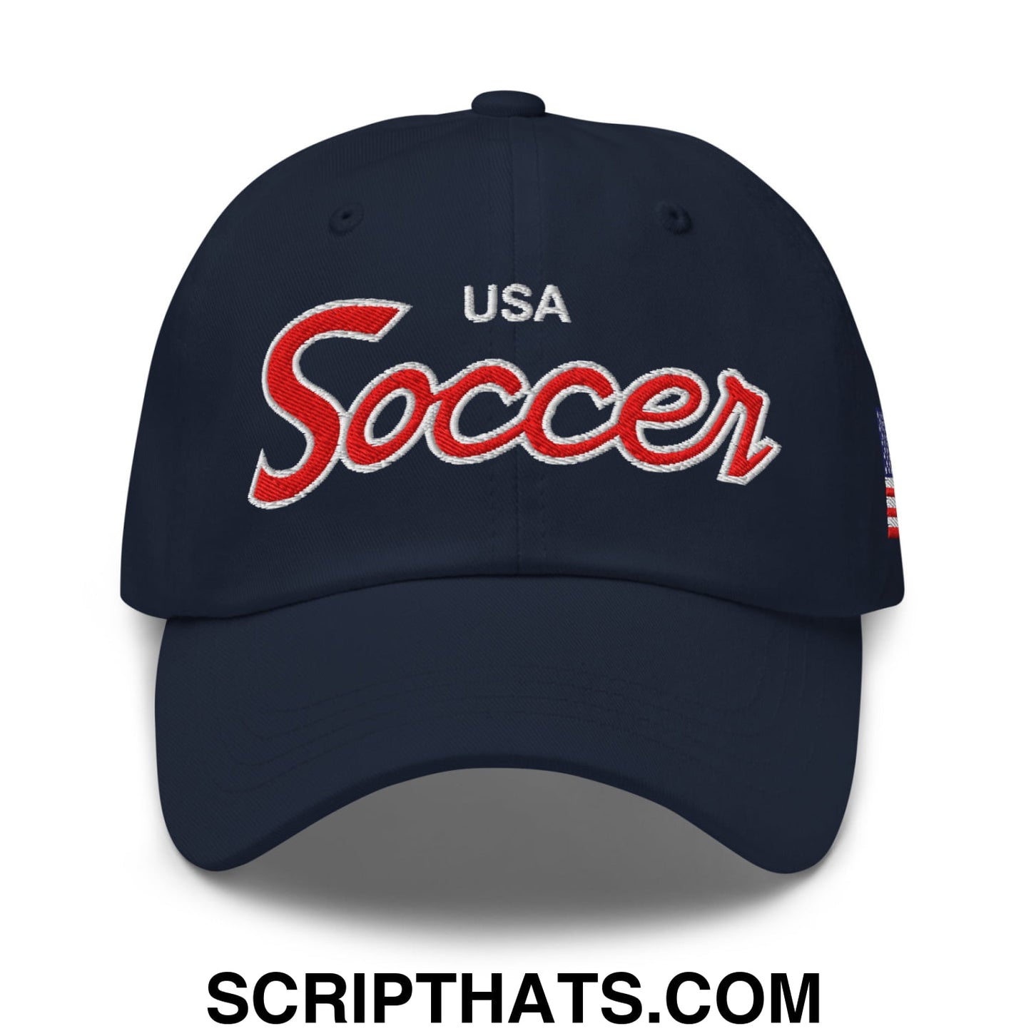 USA Soccer Olympics World Cup Vintage Sports Script Embroidered Unstructured Dad Hat Default Title
