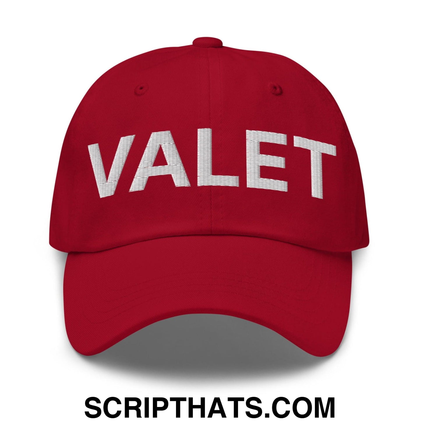 Valet Uniform Work Embroidered Dad Hat Cranberry