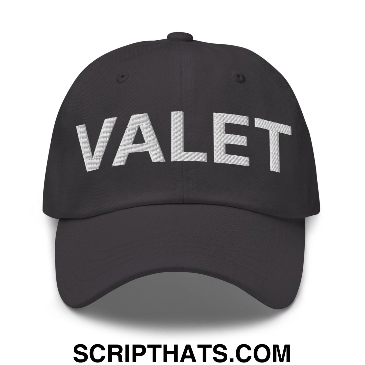 Valet Uniform Work Embroidered Dad Hat Dark Grey