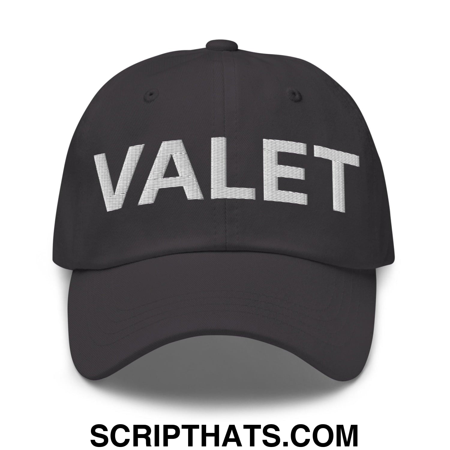 Valet Uniform Work Embroidered Dad Hat Dark Grey