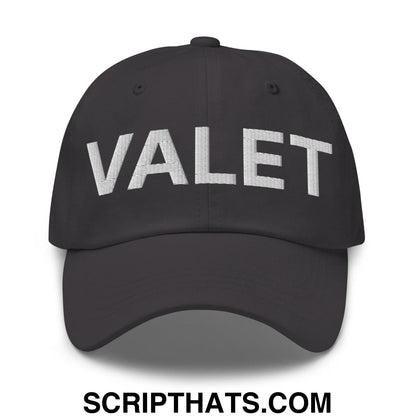 Valet Uniform Work Embroidered Dad Hat Dark Grey