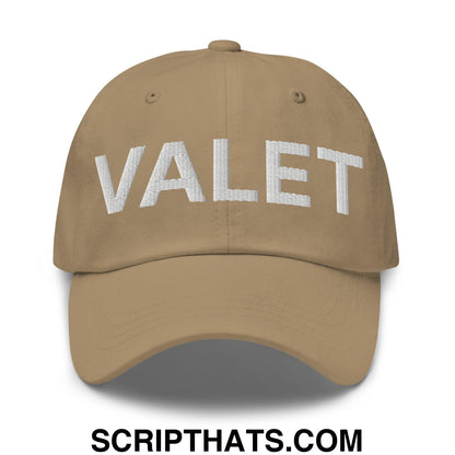 Valet Uniform Work Embroidered Dad Hat Khaki