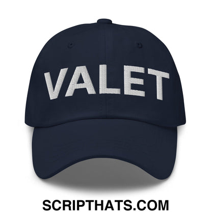 Valet Uniform Work Embroidered Dad Hat Navy